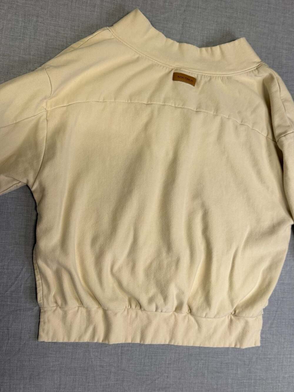 Kiya Tomlin Twisted V-Neck Bamboo Cotton Sweatshirt, Size XS - Picture 4 of 5